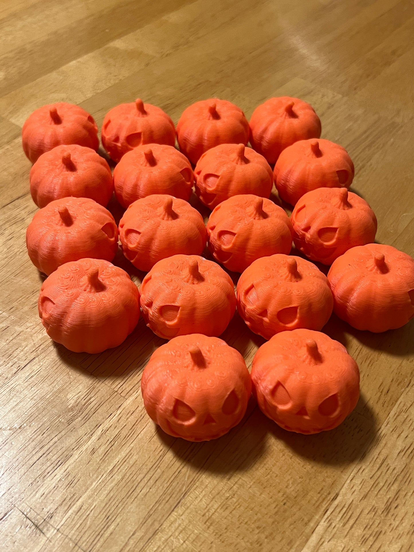 Batch x3 Halloween Pumpkin MINI 3D Printed Toy & Knick Knack