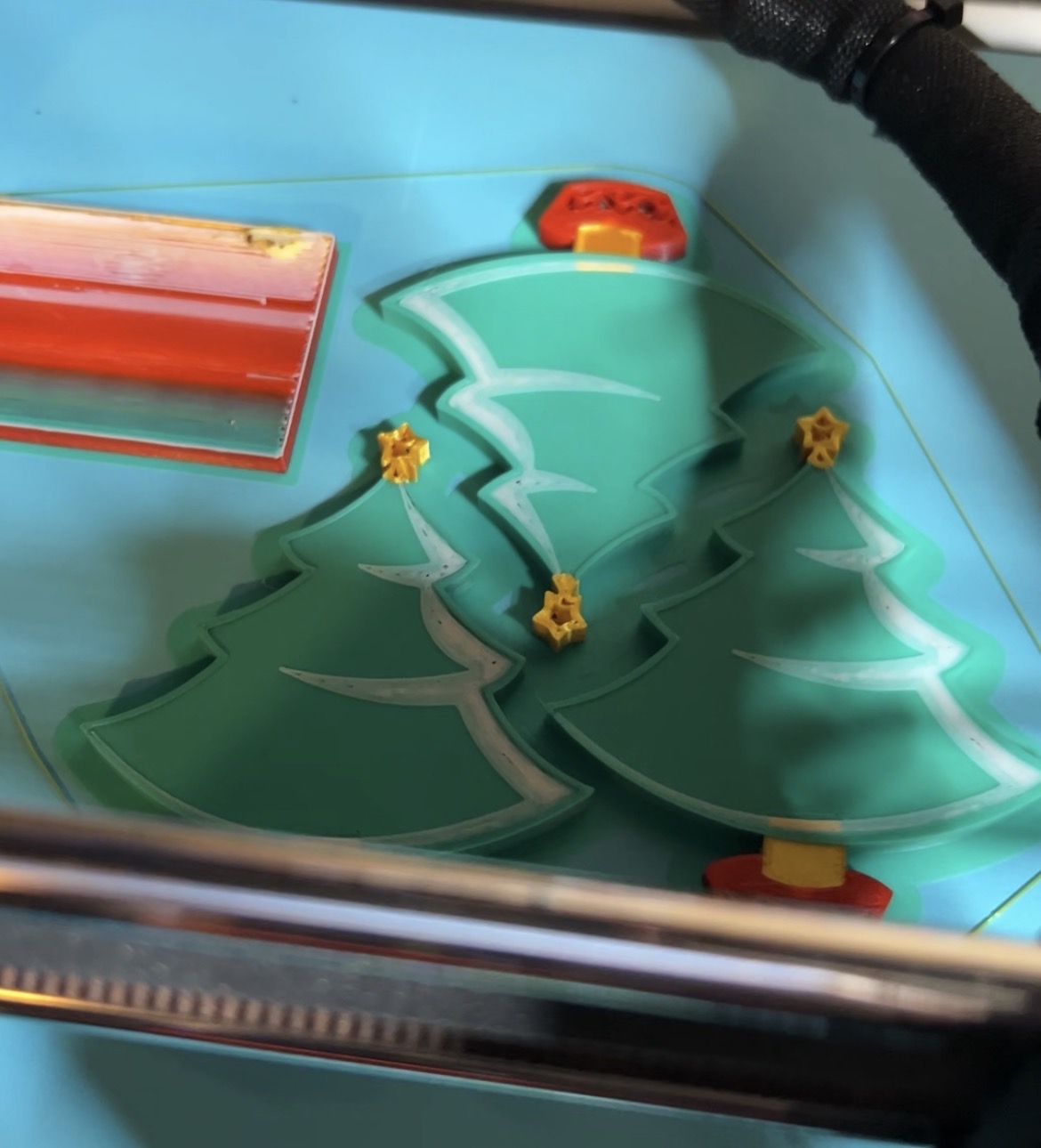 3D Printed Xmas Tree Refrigerator Magnet - Strong Magnet