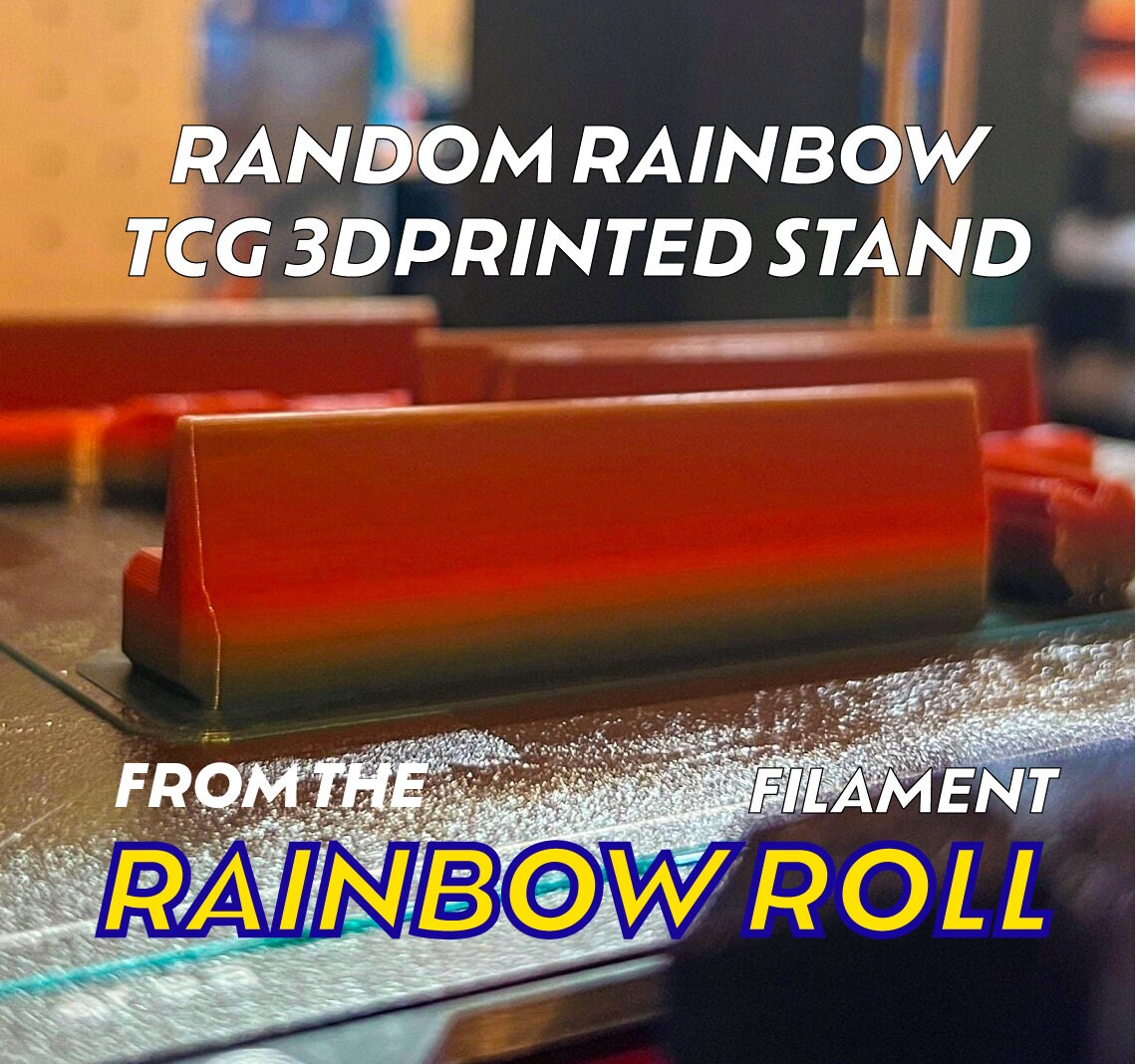 RAINBOW Roll 3Dprinted TCG Stand for Graded Slabs & Top Loaders RANDOM colors