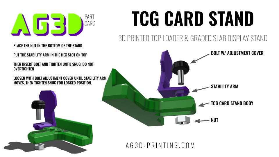 Collectible Trading Card Stand 3Dprinted for Graded Slabs & Top Loaders