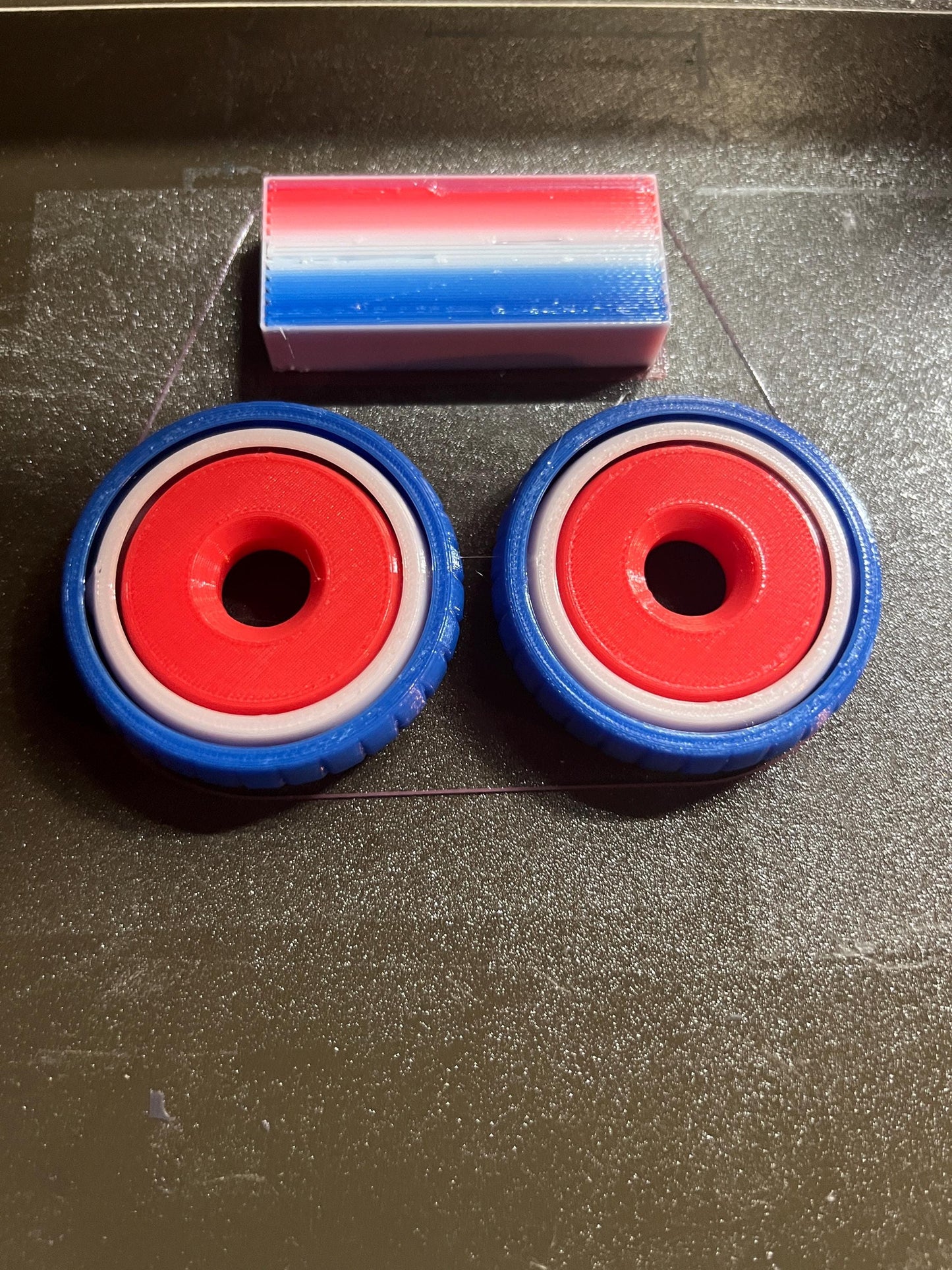 3D Printed Fidget Spinner Toy for ADHD, Stress, and Anxiety | Tricolor Cap’n America Edition