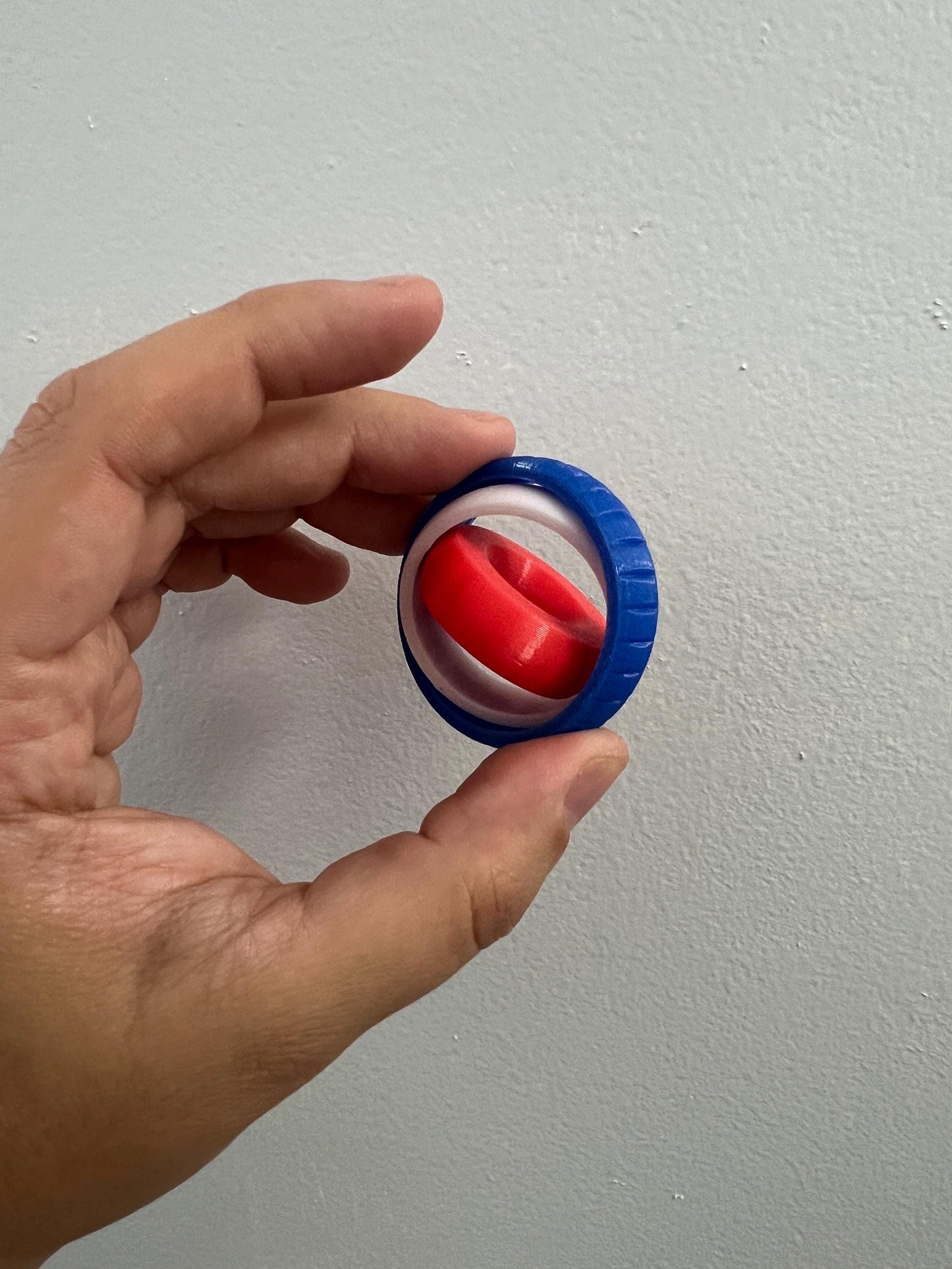 3D Printed Fidget Spinner Toy for ADHD, Stress, and Anxiety | Tricolor Cap’n America Edition