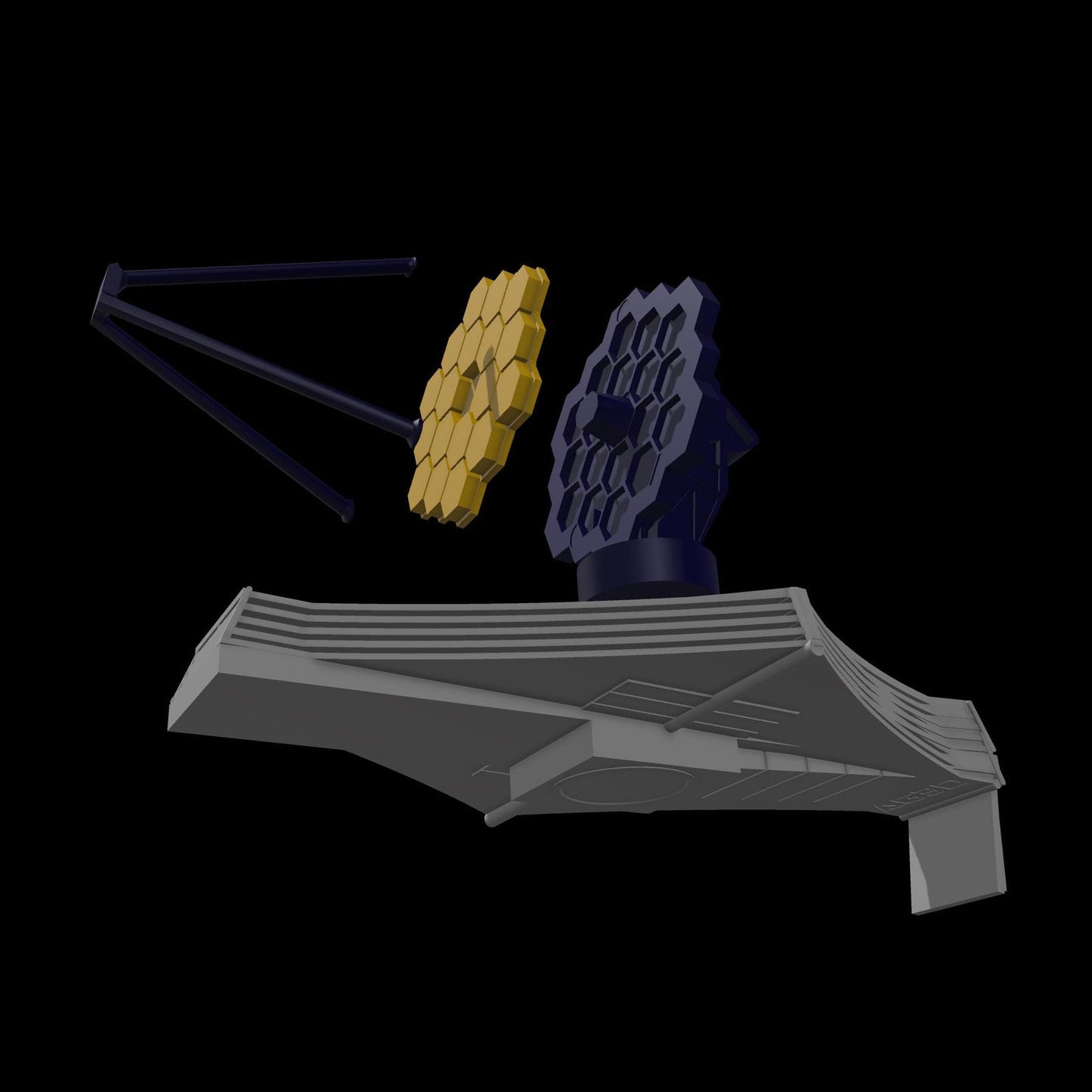 DIGITAL 3D MODEL 3D Printable JWST | James Webb Space Telescope for Multicolor 3D Printing
