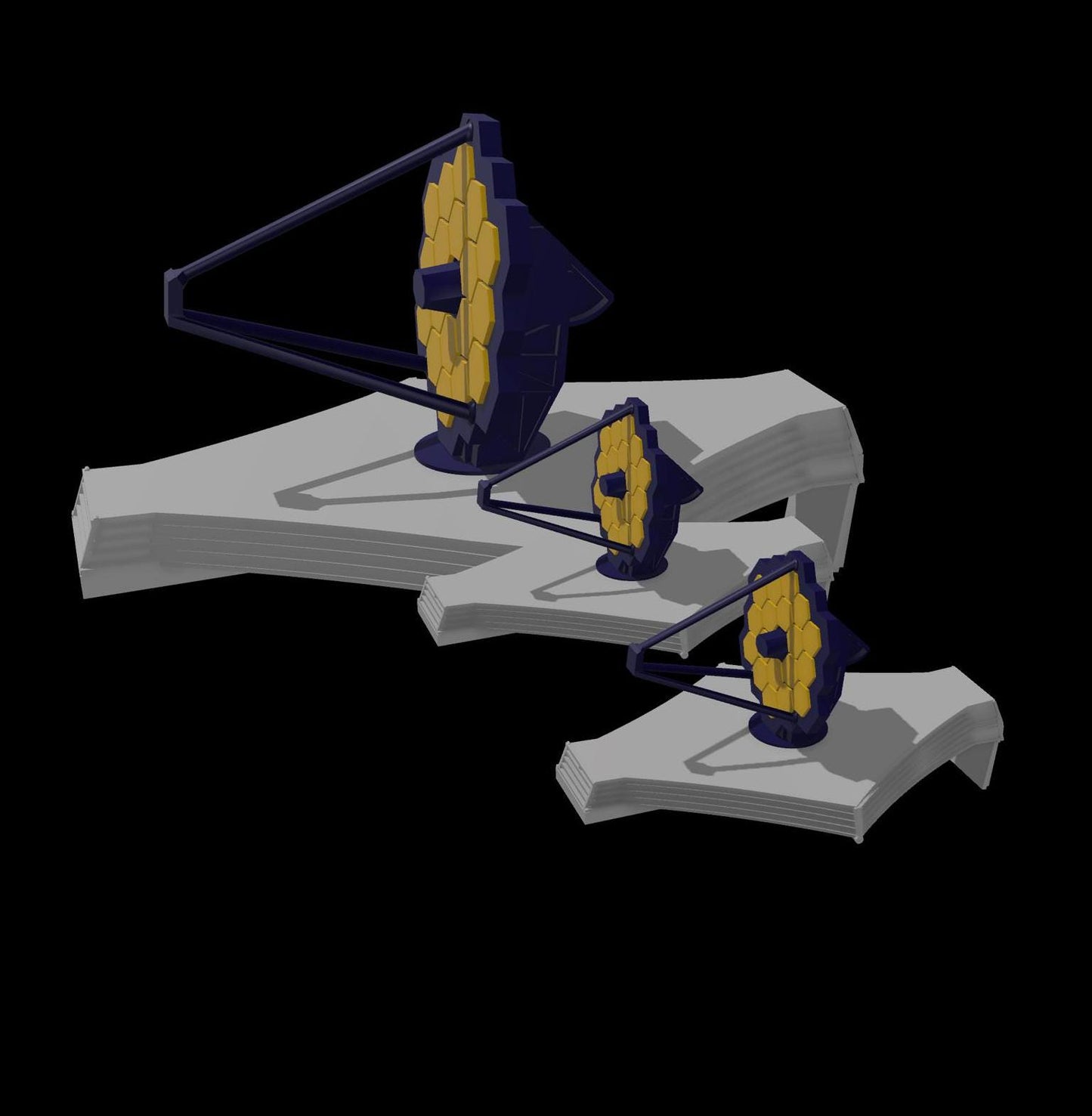 DIGITAL 3D MODEL 3D Printable JWST | James Webb Space Telescope for Multicolor 3D Printing