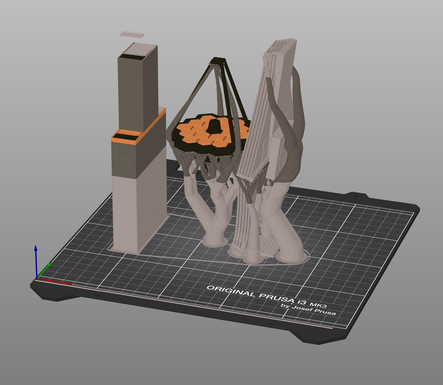 DIGITAL 3D MODEL 3D Printable JWST | James Webb Space Telescope for Multicolor 3D Printing