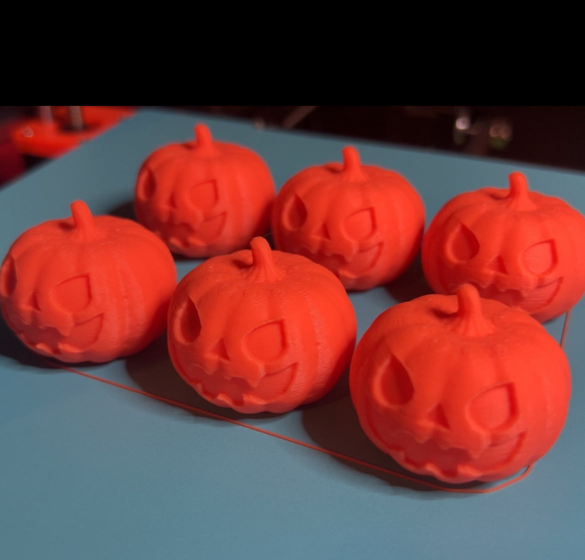 Batch x3 Halloween Pumpkin MINI 3D Printed Toy & Knick Knack