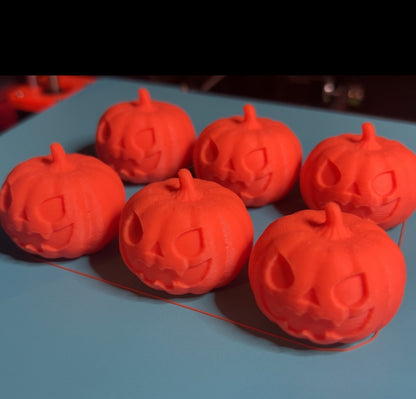 Batch x3 Halloween Pumpkin MINI 3D Printed Toy & Knick Knack