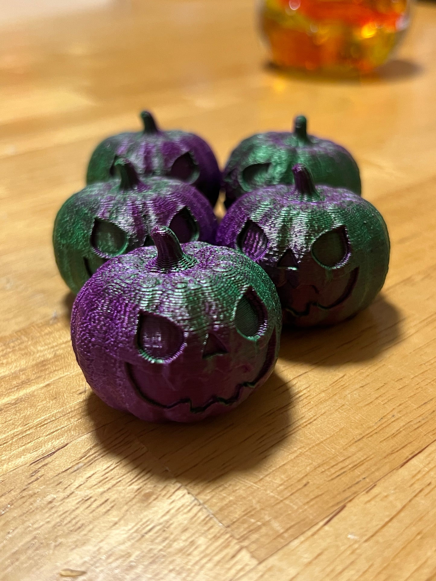 Batch x3 Halloween Pumpkin MINI 3D Printed Toy & Knick Knack