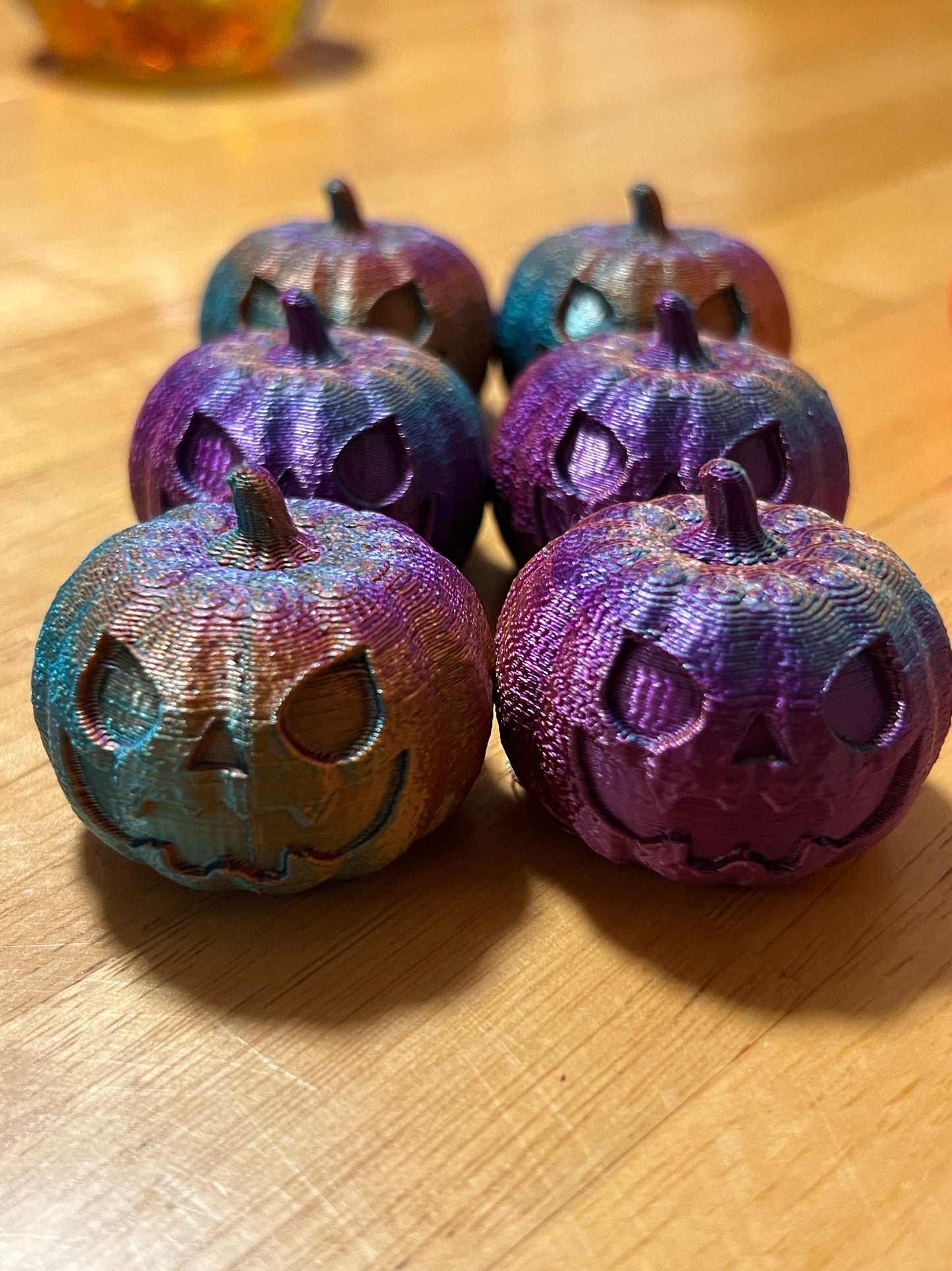 Batch x3 Halloween Pumpkin MINI 3D Printed Toy & Knick Knack