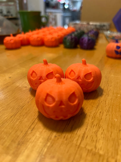 Batch x3 Halloween Pumpkin MINI 3D Printed Toy & Knick Knack