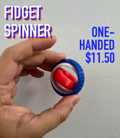 3D Printed Fidget Spinner Toy for ADHD, Stress, and Anxiety | Tricolor Cap’n America Edition