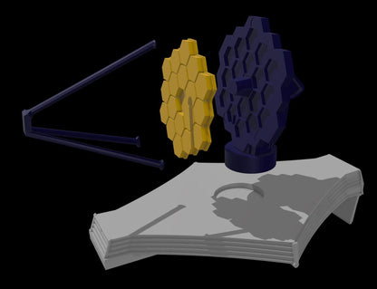 3D Printable JWST 3D Digital Model | James Webb Space Telescope for Multicolor 3D Printing by AG3D Labs