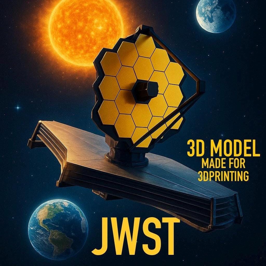 3D Printable JWST 3D Digital Model | James Webb Space Telescope for Multicolor 3D Printing by AG3D Labs