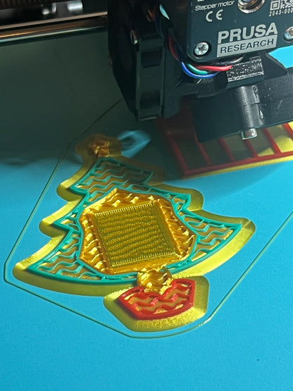 3D Printed Xmas Tree Refrigerator Magnet - Strong Magnet