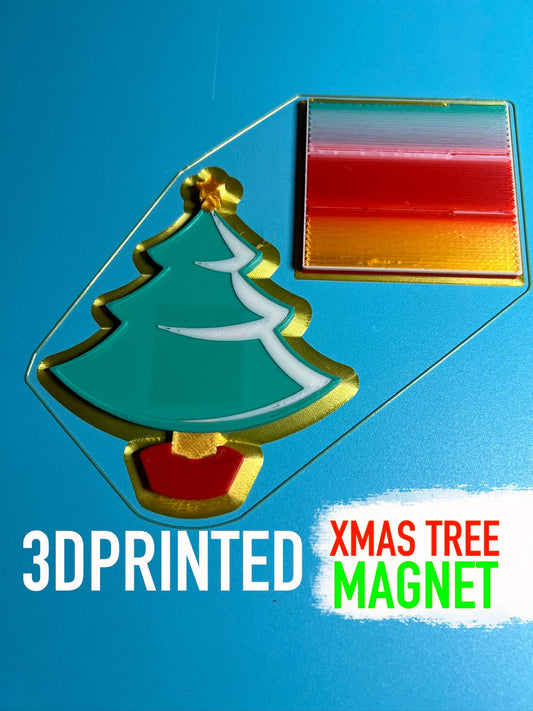 3D Printed Xmas Tree Refrigerator Magnet - Strong Magnet